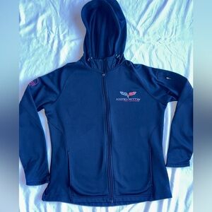 Corvette Racing Women’s Sz L Black Zip-Up Hoodie
